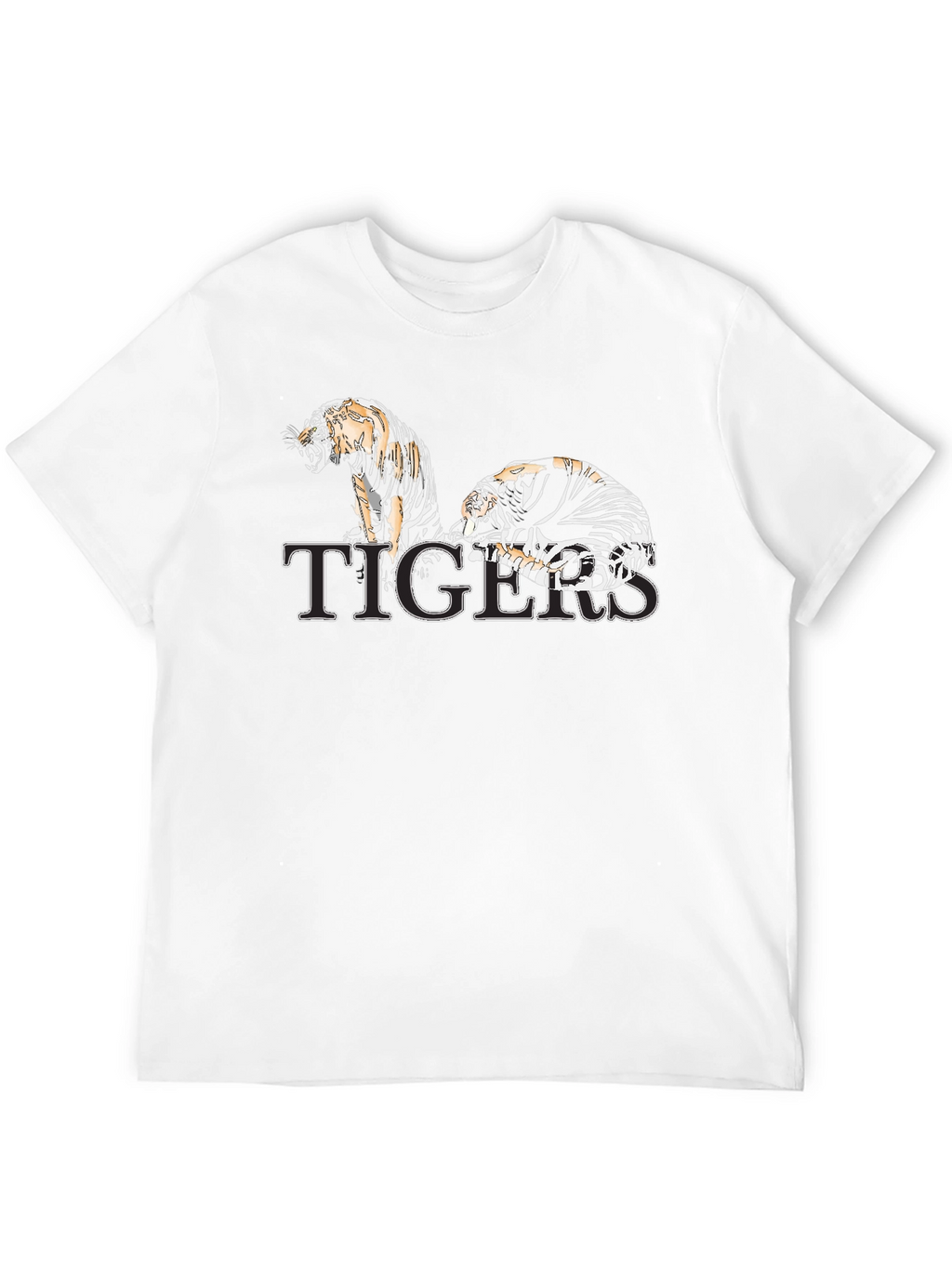 Tigers Graphic Print Black T-Shirt