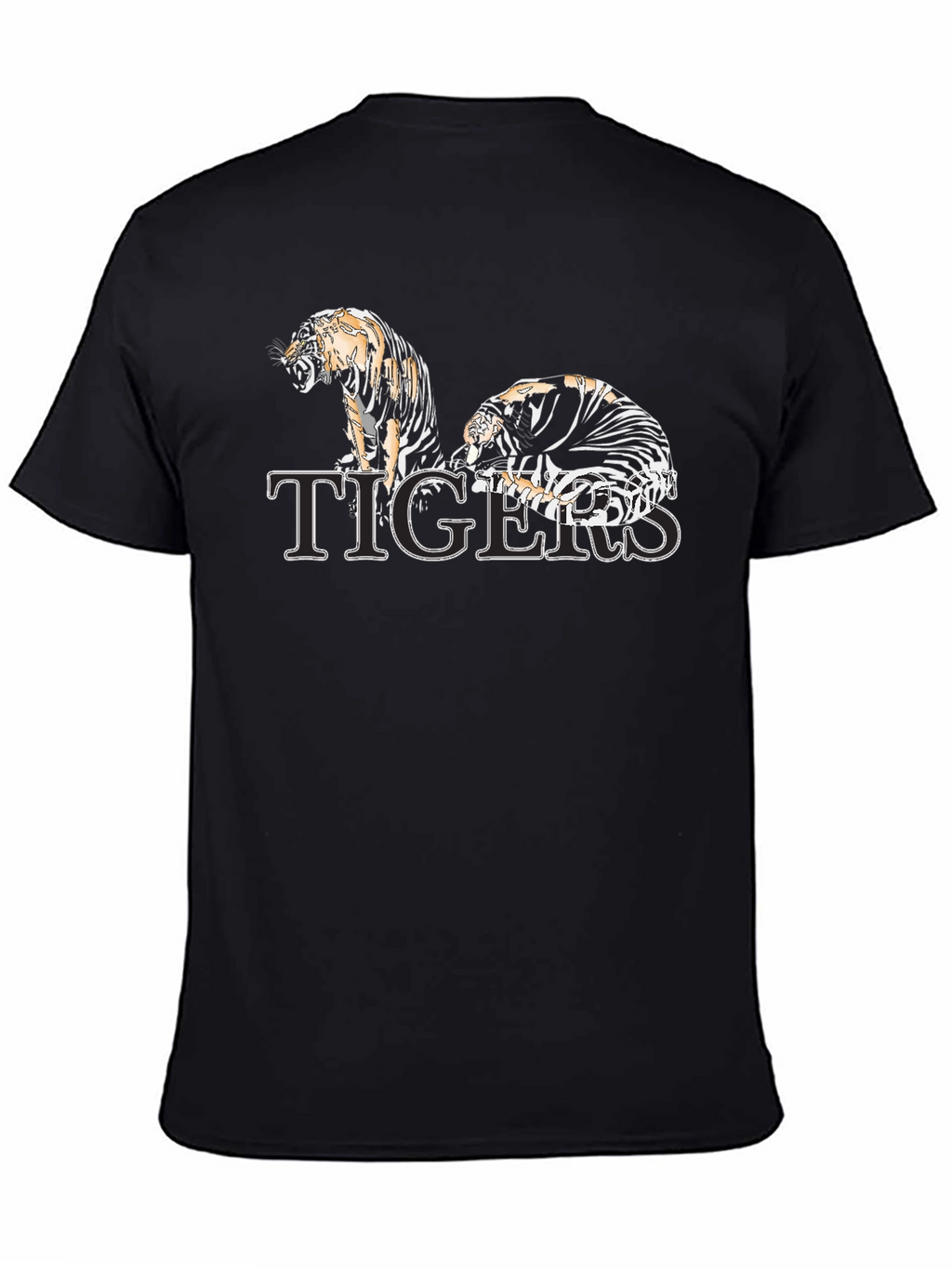 Tigers Graphic Print Black T-Shirt