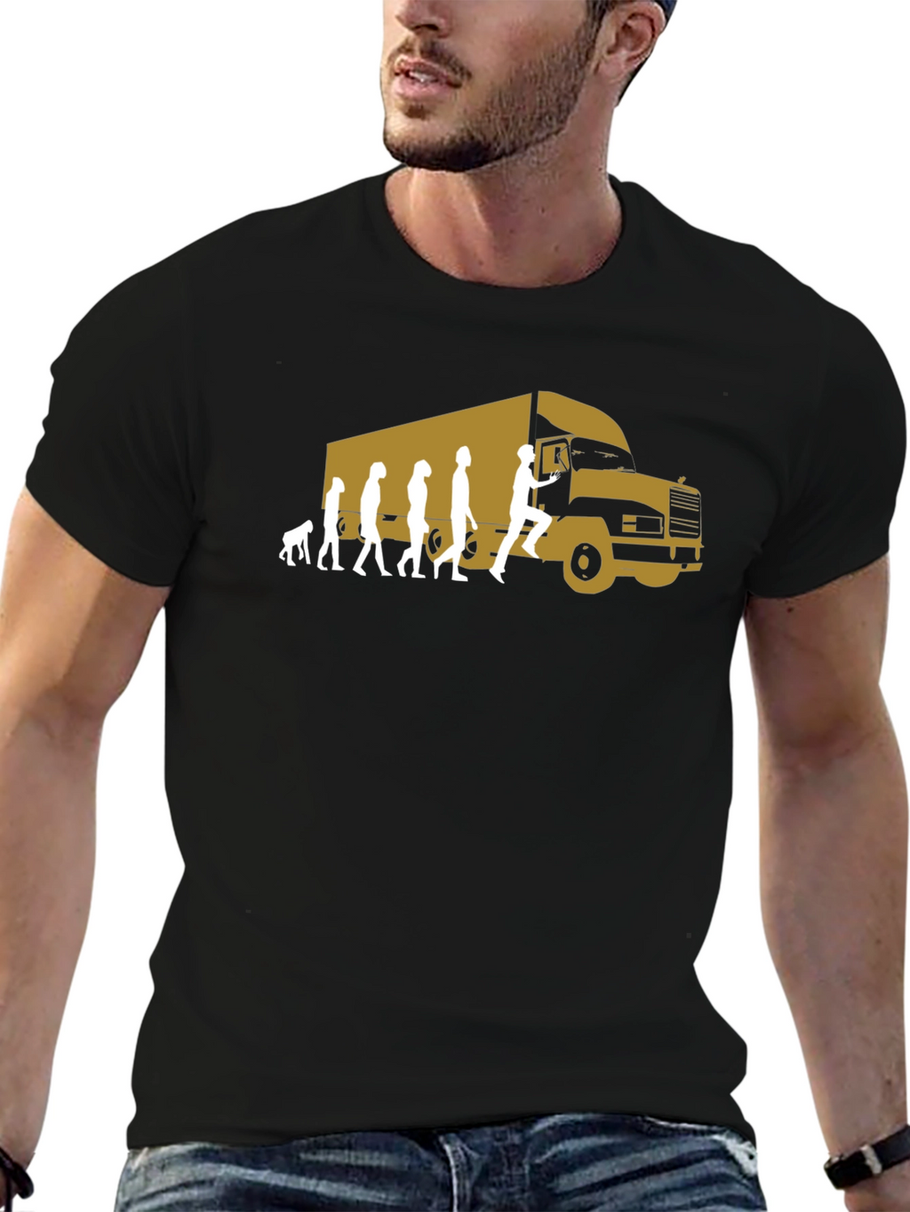 Trucker Evolution Graphic T-Shirt - Black