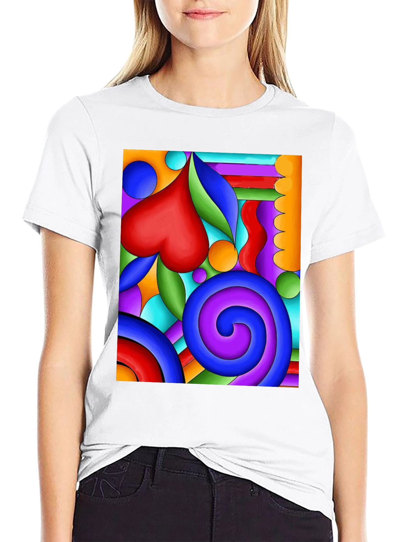 Abstract Geometric Colorful Graphic Tee