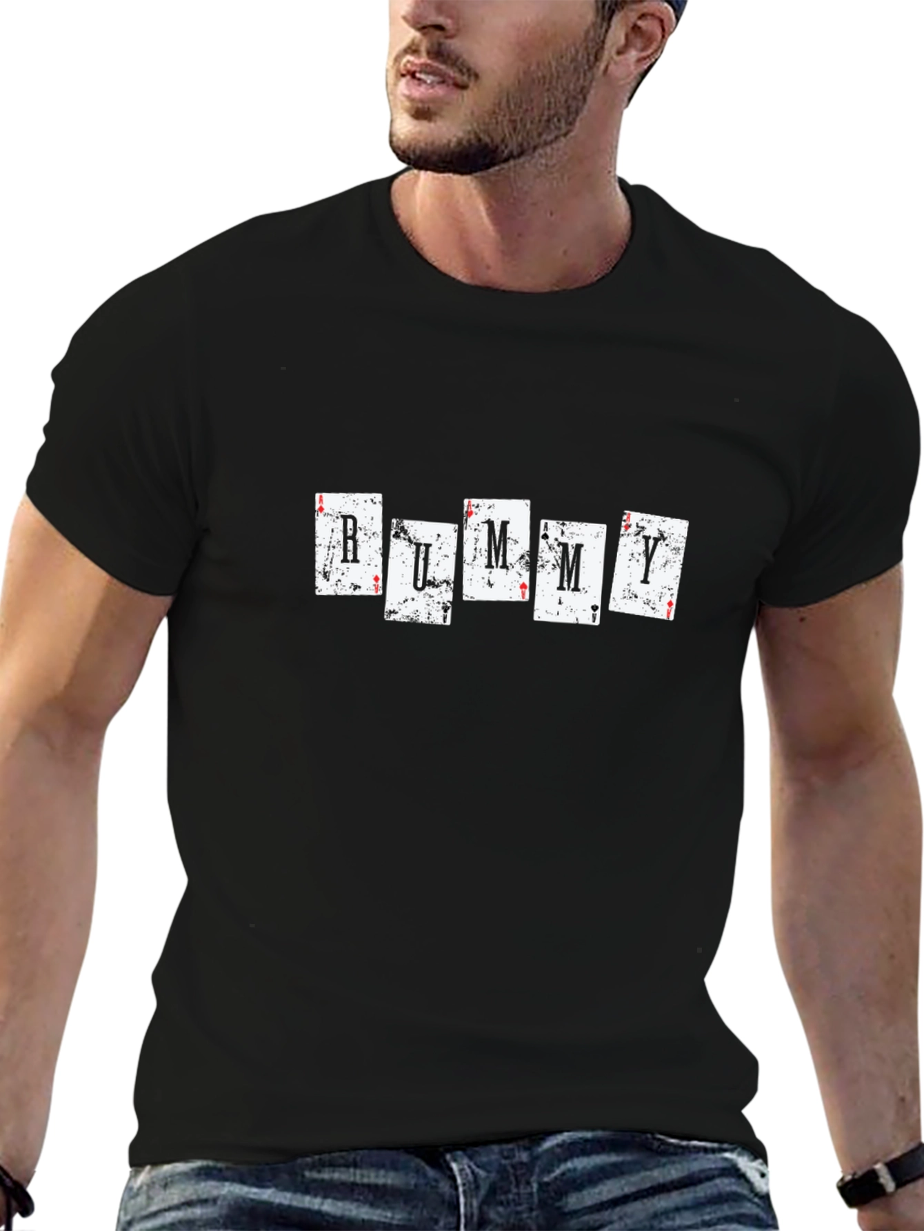 Rummy Card Graphic Black T-Shirt