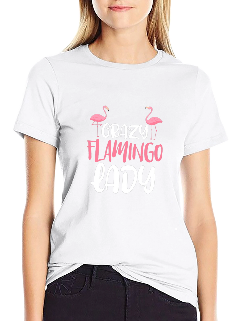 Crazy Flamingo Lady Graphic Tee