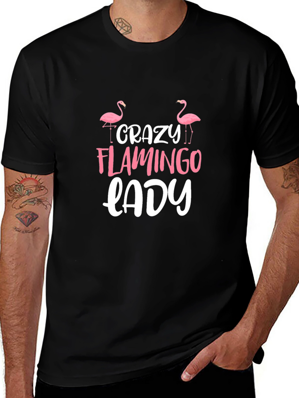 Crazy Flamingo Lady Graphic Tee