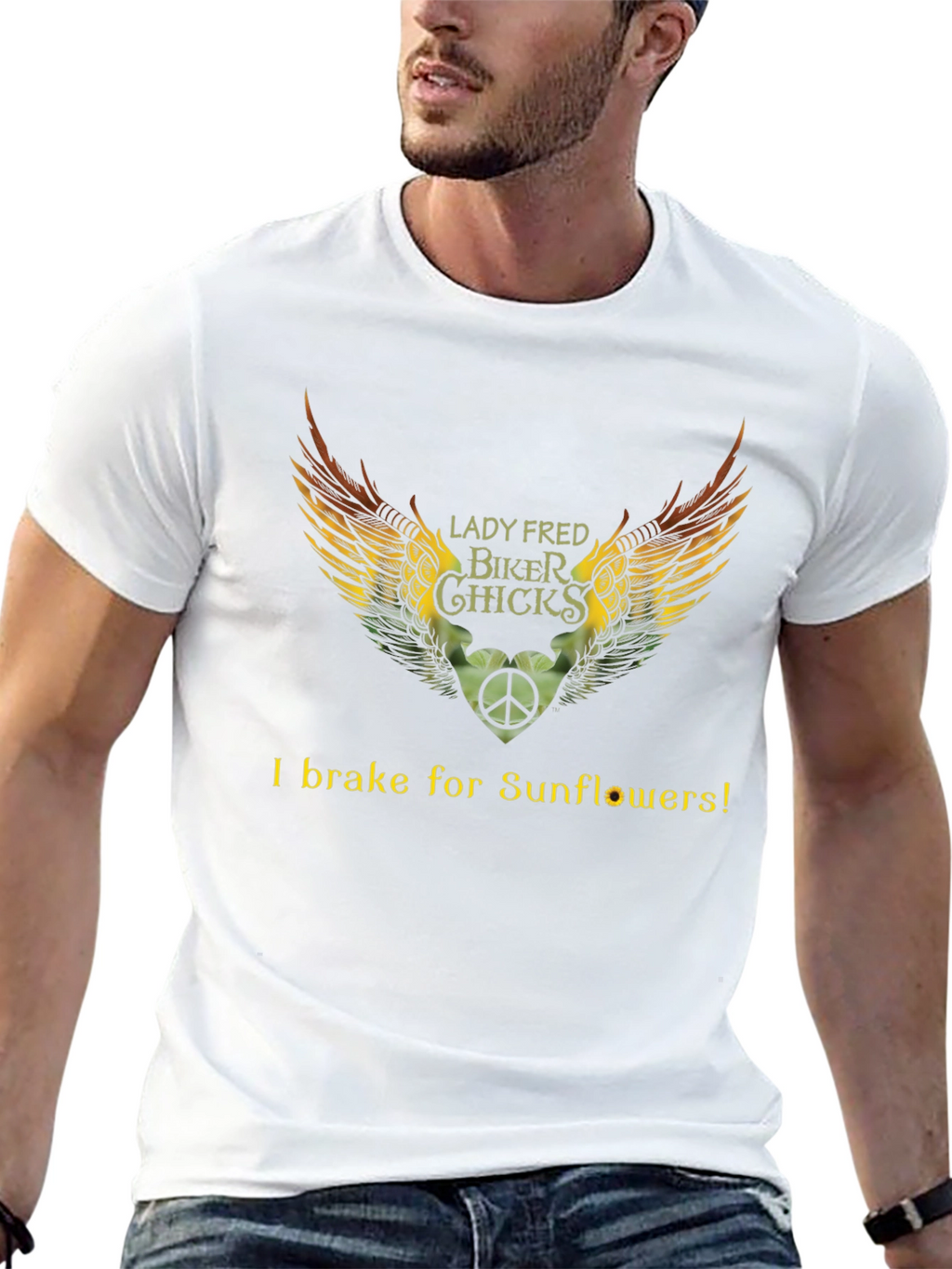Lady Fred Biker Chicks Sunflower T-Shirt