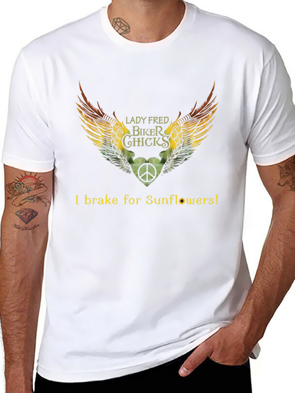 Lady Fred Biker Chicks Sunflower T-Shirt