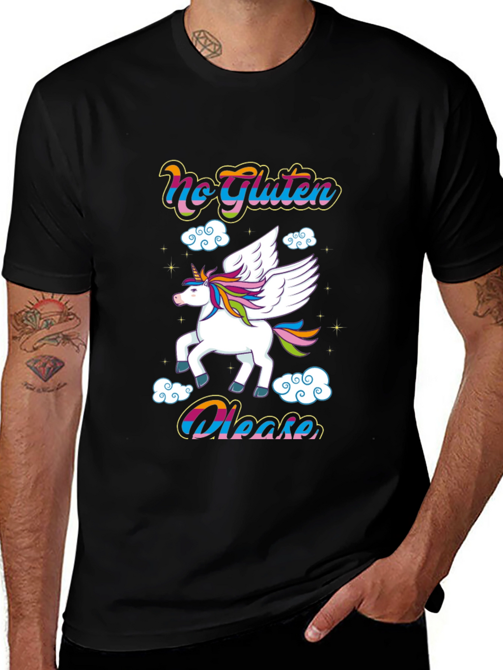 No Gluten Please Unicorn Graphic Tee