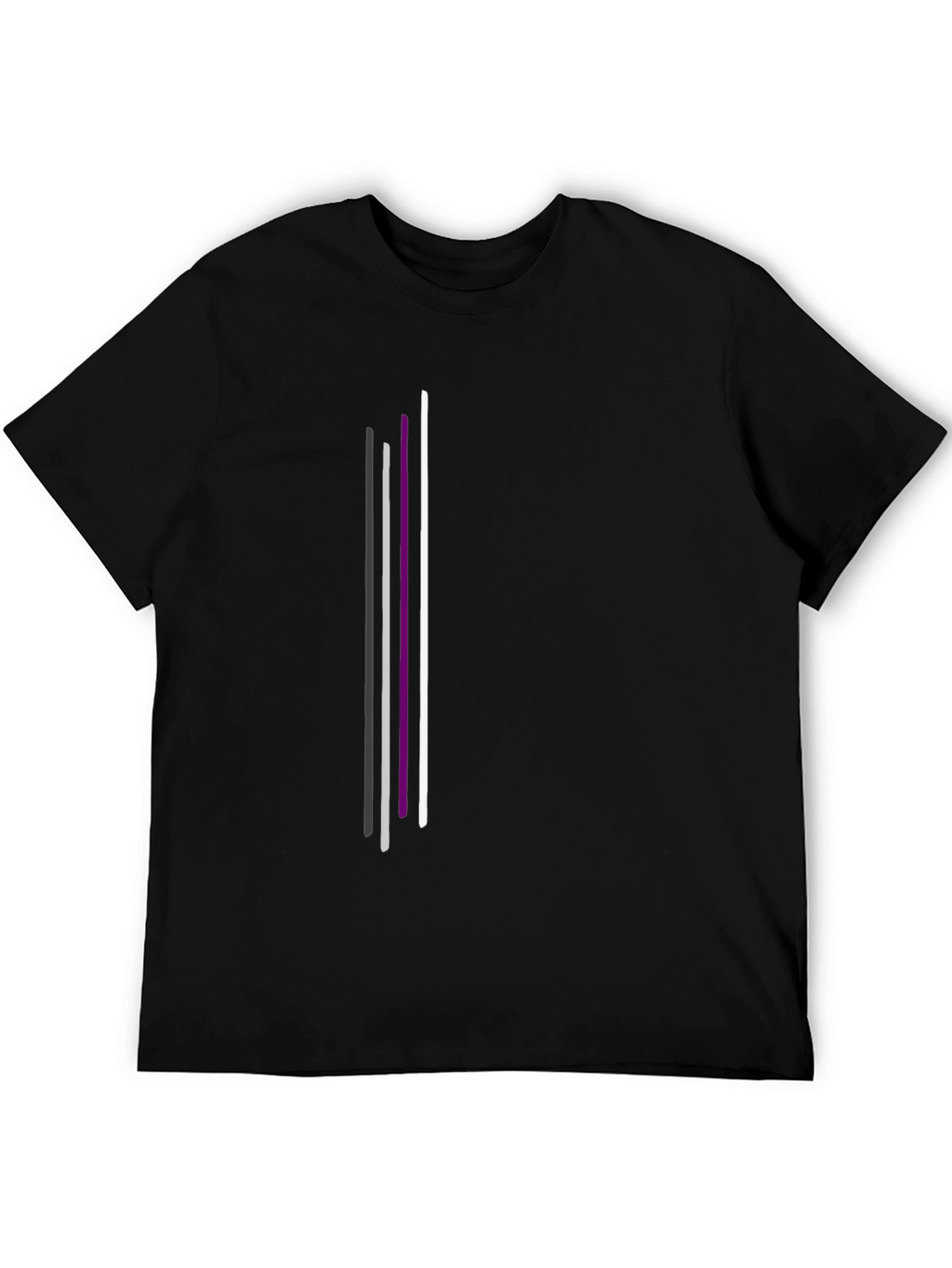 Asexual Pride Vertical Stripes Black T-Shirt
