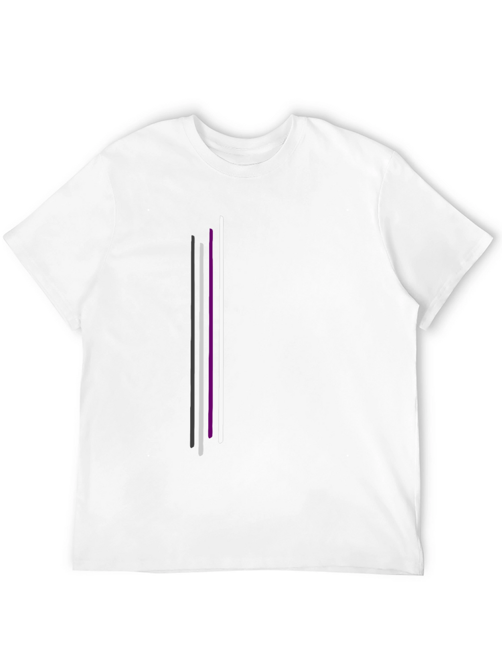 Asexual Pride Vertical Stripes Black T-Shirt