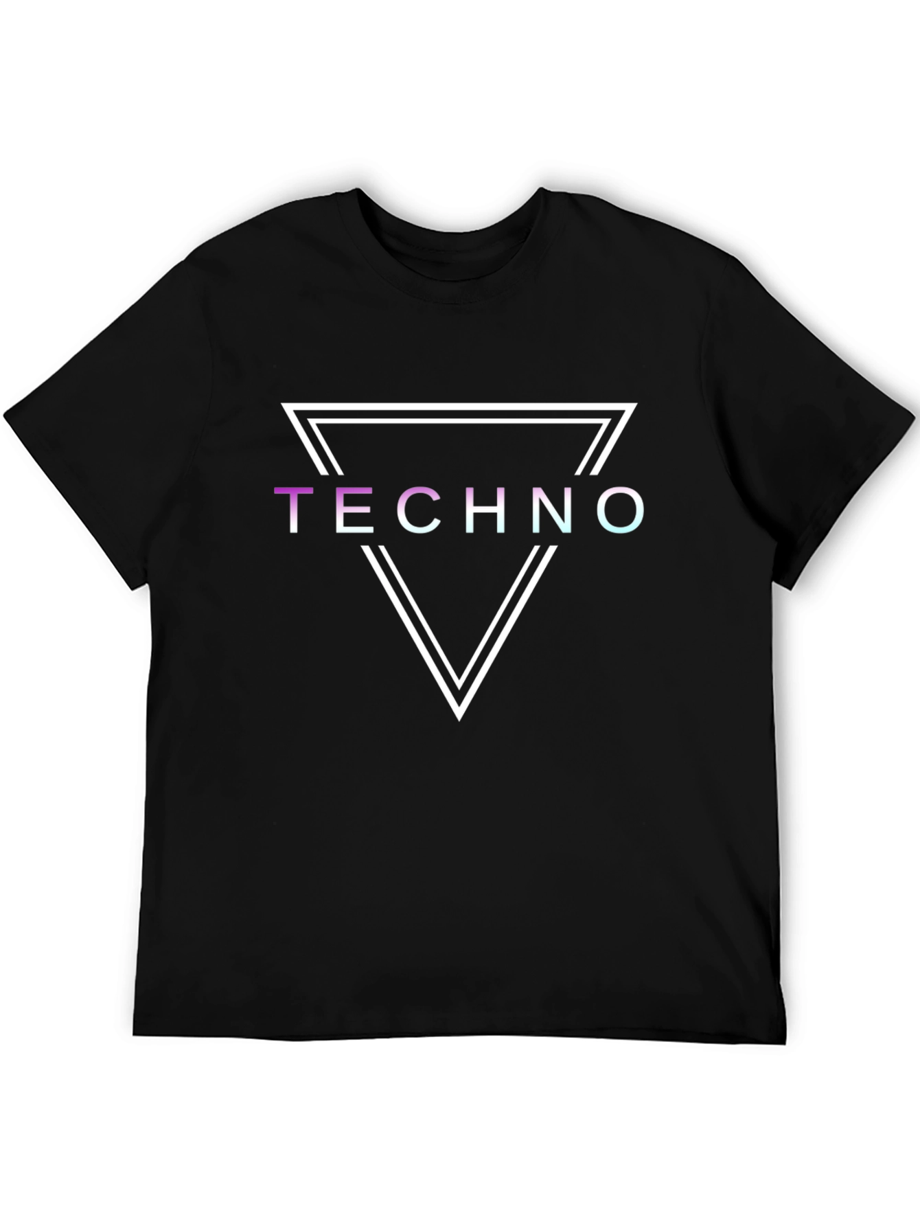 Techno Triangle Graphic T-Shirt - Cool Synthwave Style