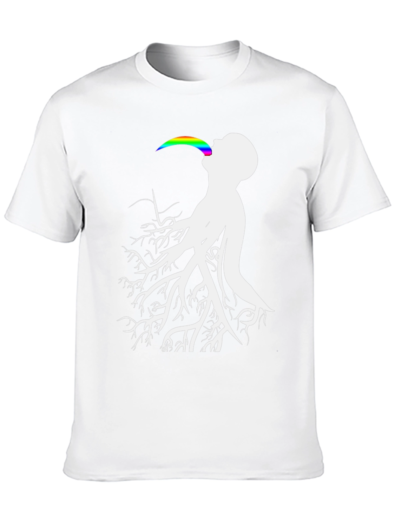 Tree Roots Rainbow Tongue Black T-Shirt