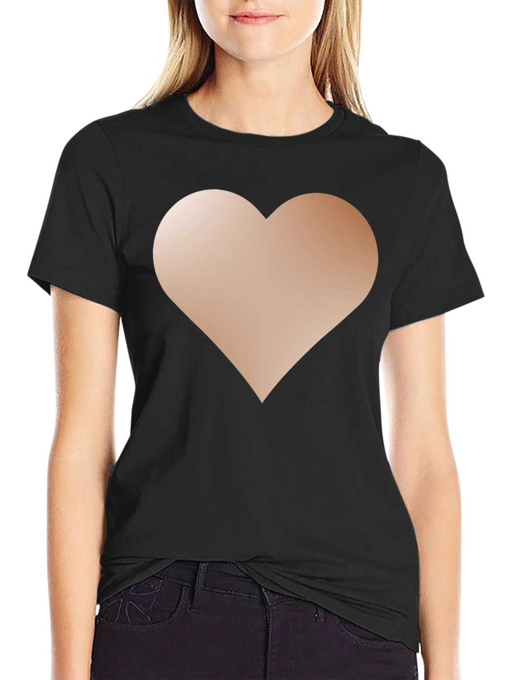 Heart Graphic Black T-Shirt - Casual Style