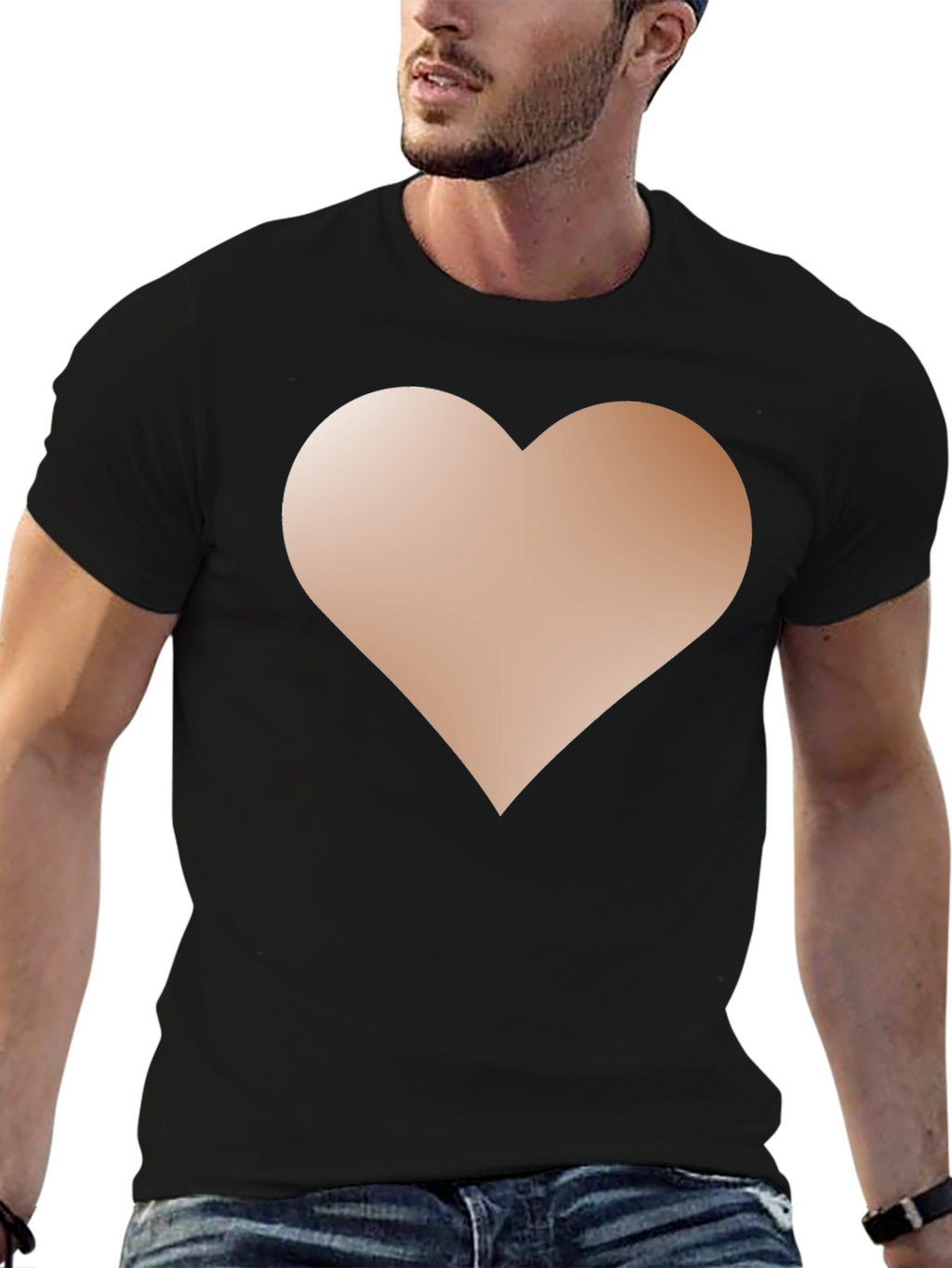 Heart Graphic Black T-Shirt - Casual Style