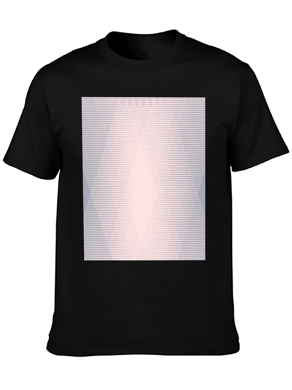 Geometric Line Pattern Black Graphic Tee