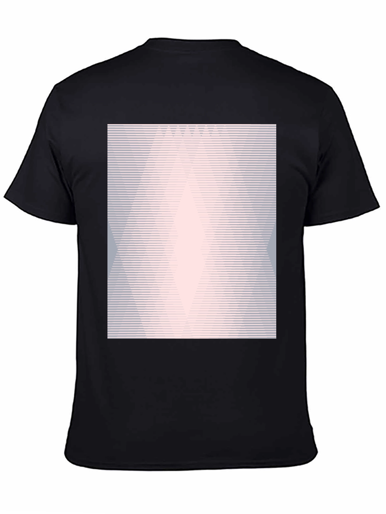 Geometric Line Pattern Black Graphic Tee