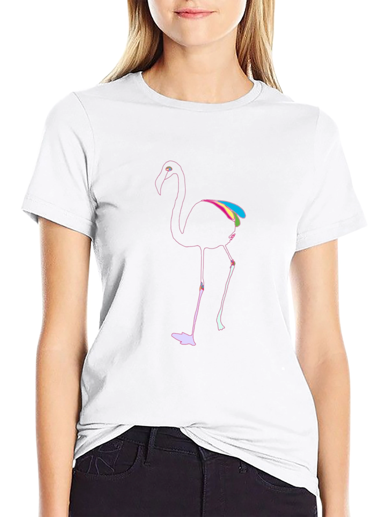 Mens Black Flamingo Graphic T-Shirt