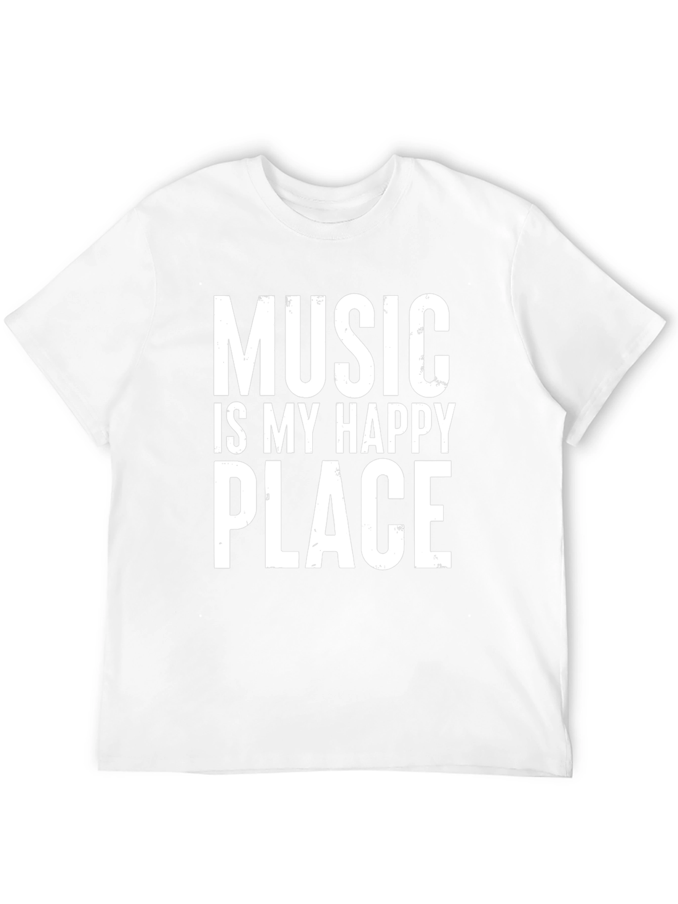 Music Is My Happy Place Black Graphic T-Shirt