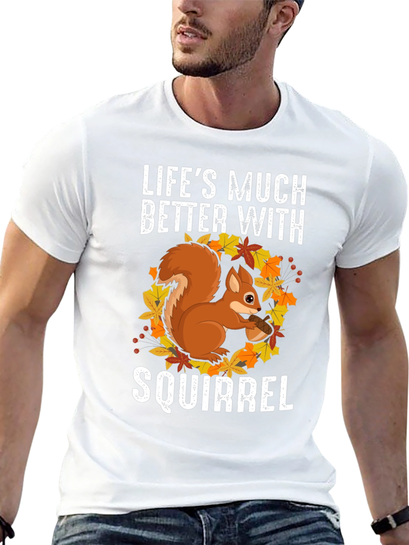 Squirrel Graphic T-Shirt - Lifes Much Better