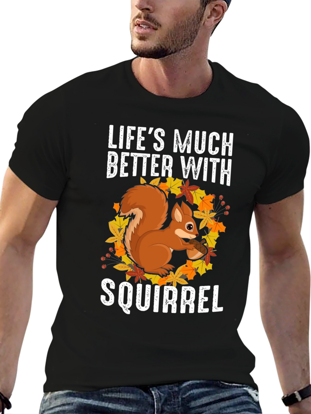 Squirrel Graphic T-Shirt - Lifes Much Better