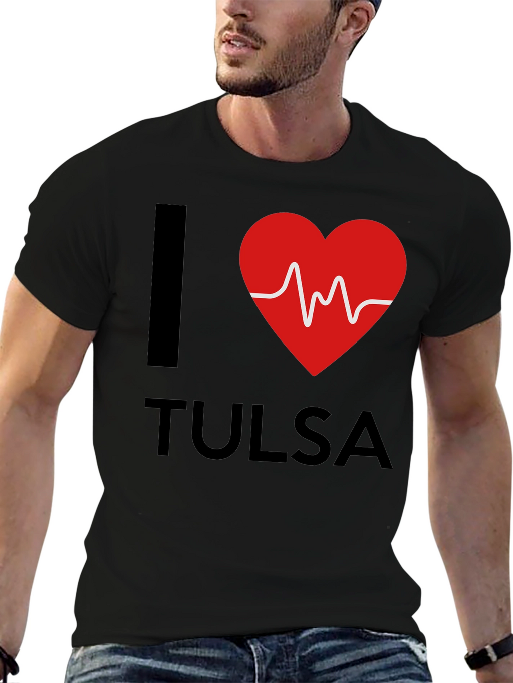 I Heart Tulsa Graphic T-Shirt - Mens Black Tee