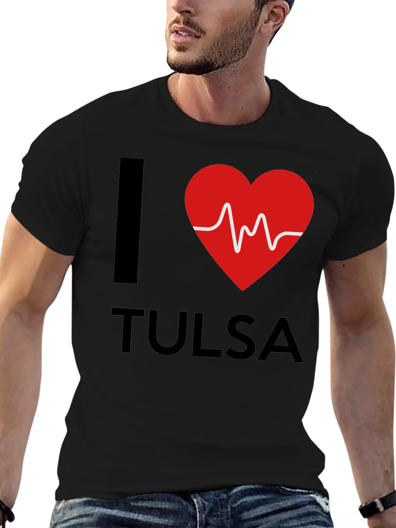 I Heart Tulsa Graphic T-Shirt - Mens Black Tee