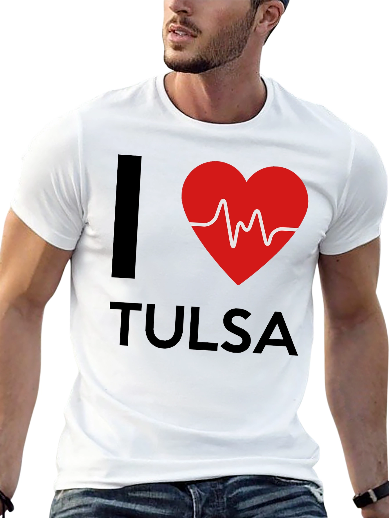 I Heart Tulsa Graphic T-Shirt - Mens Black Tee