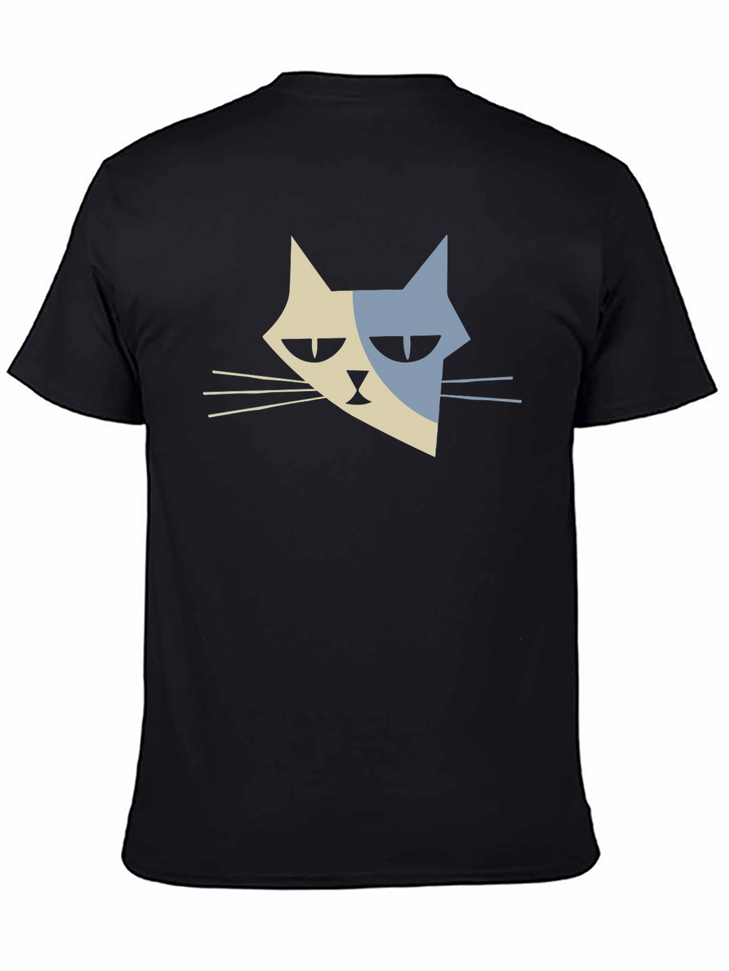 Modern Cat Graphic T-Shirt - Black