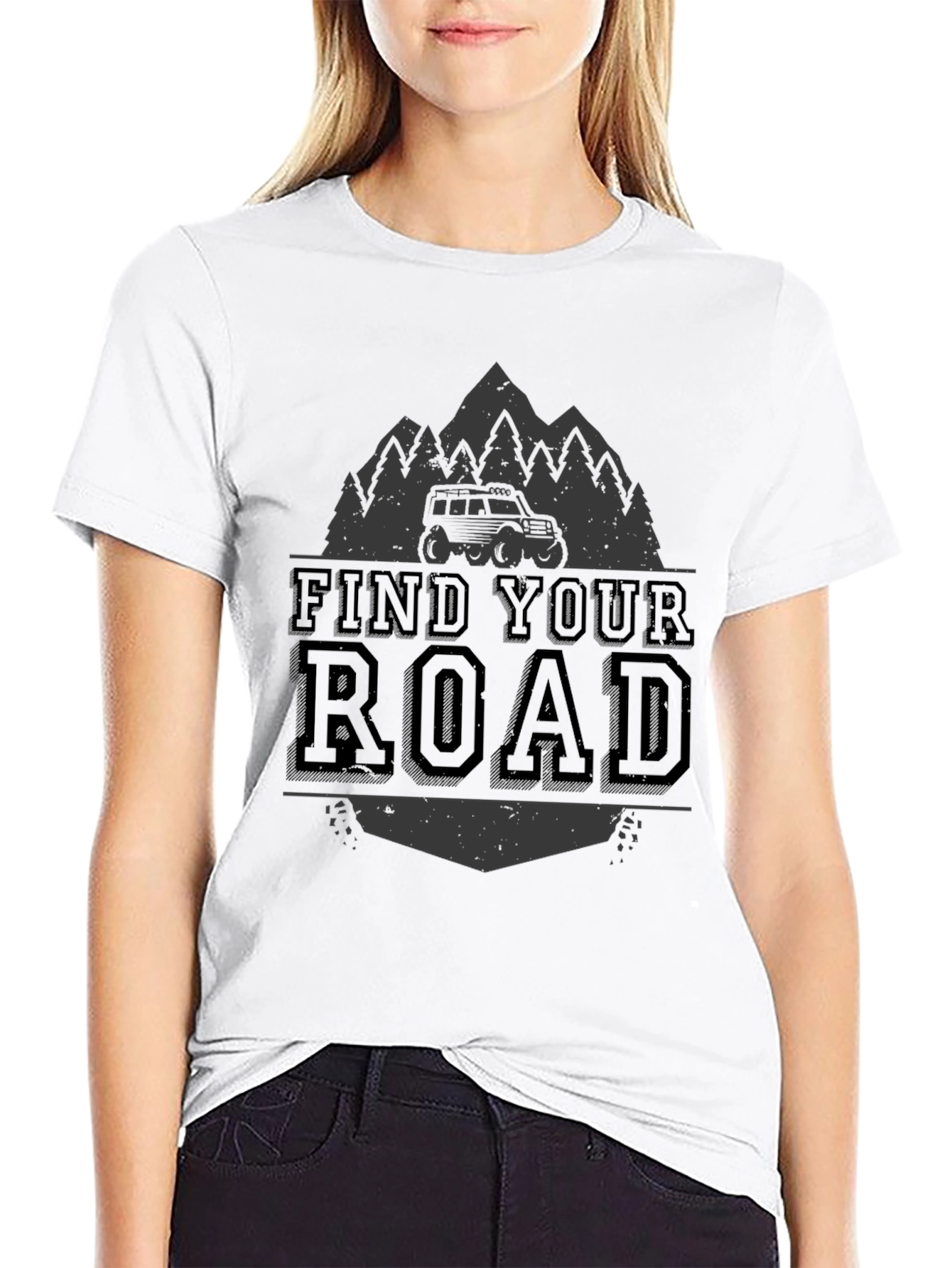 Find Your Road Black Graphic Tee
