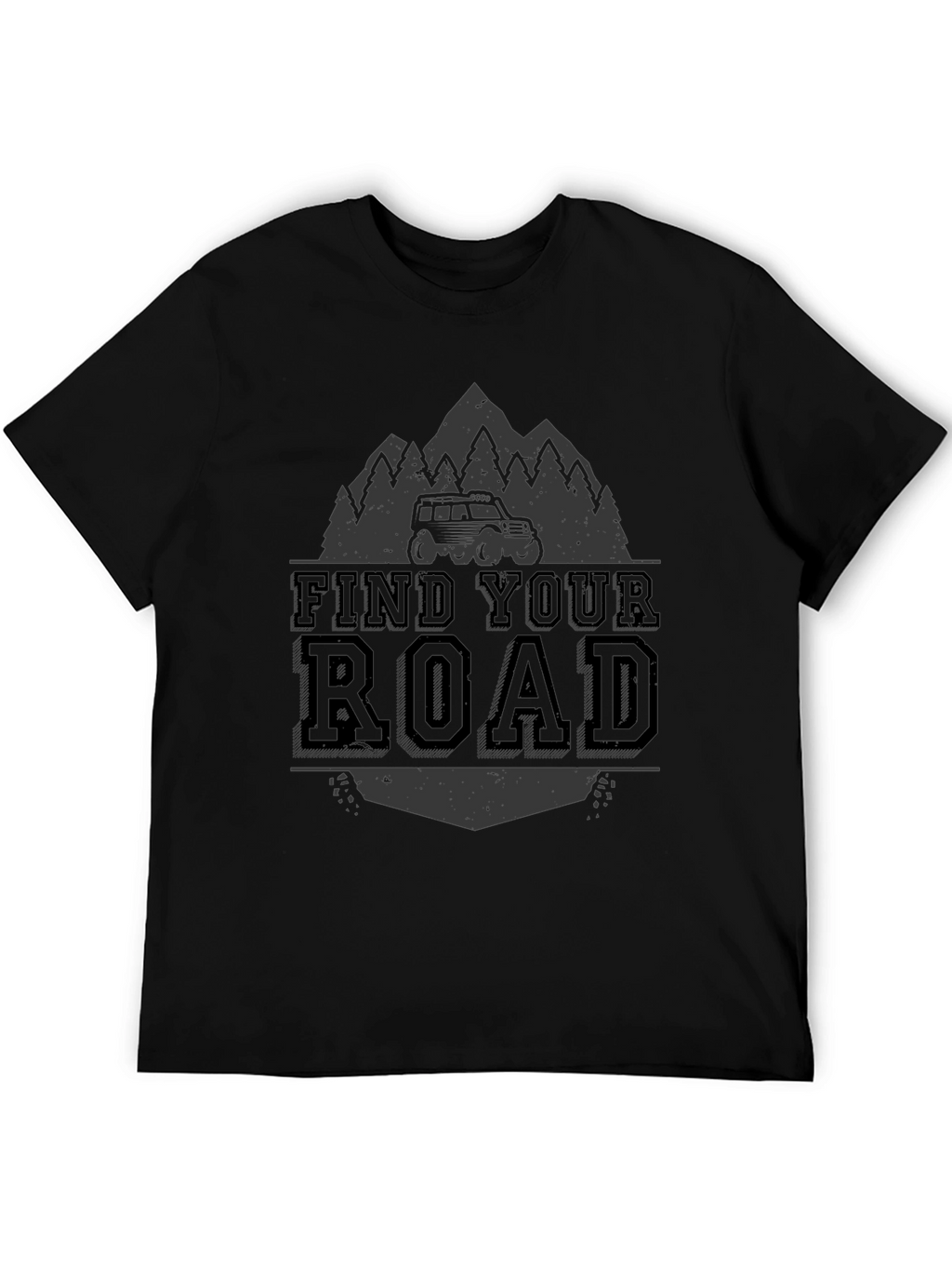 Find Your Road Black Graphic Tee