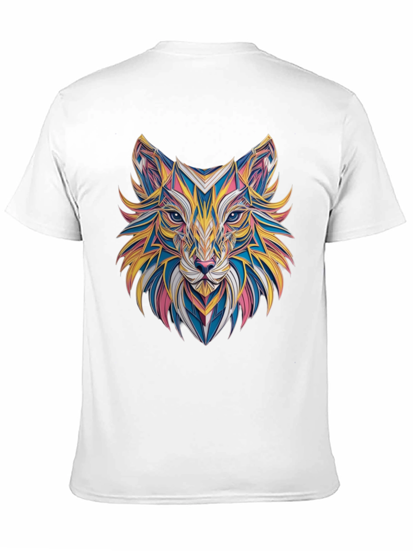 Geometric Fox Graphic Black T-Shirt