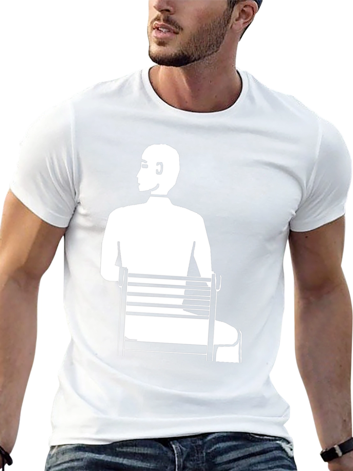 Man Sitting T-Shirt - Unique Graphic Tee