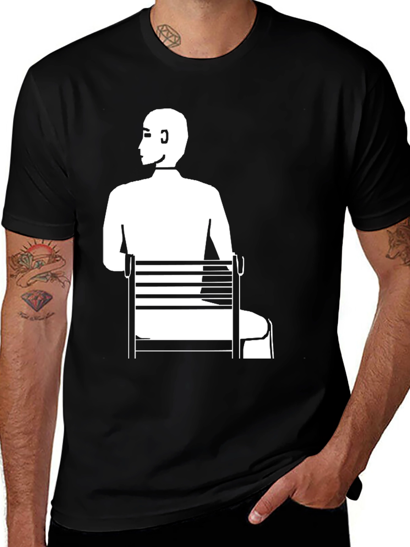 Man Sitting T-Shirt - Unique Graphic Tee