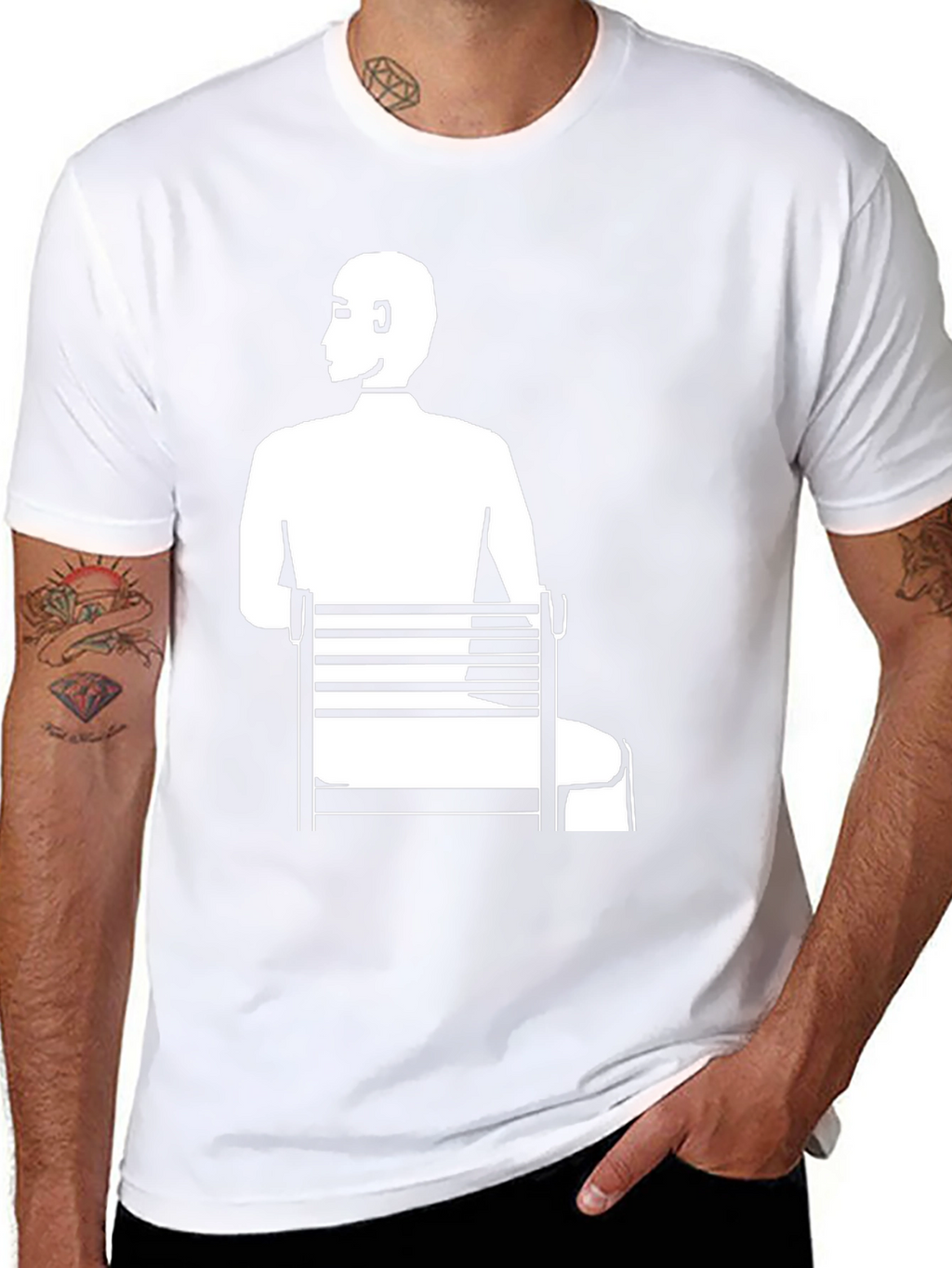Man Sitting T-Shirt - Unique Graphic Tee