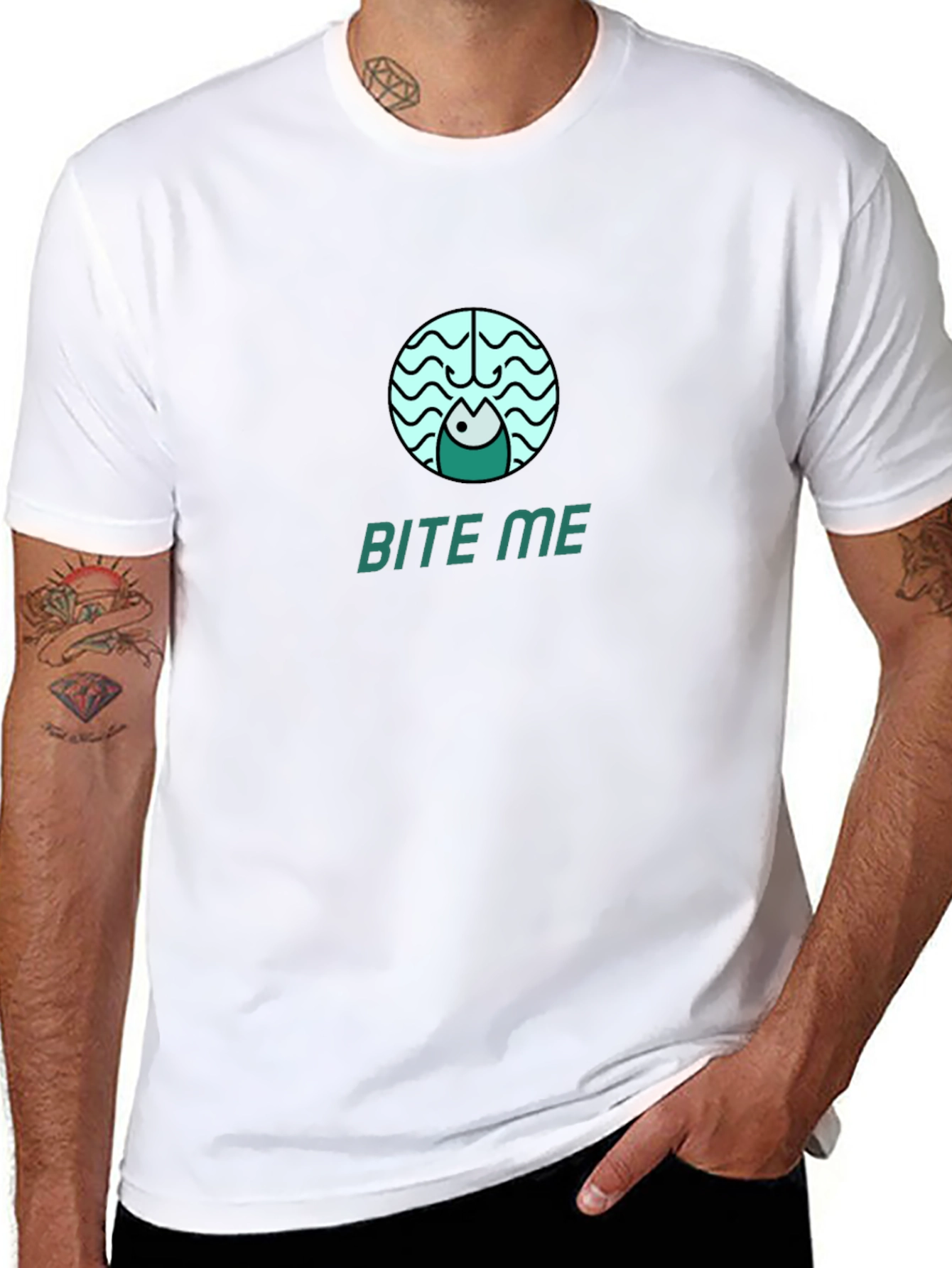 Bite Me Fish Hook Tee - Fishing Humor Graphic T-Shirt