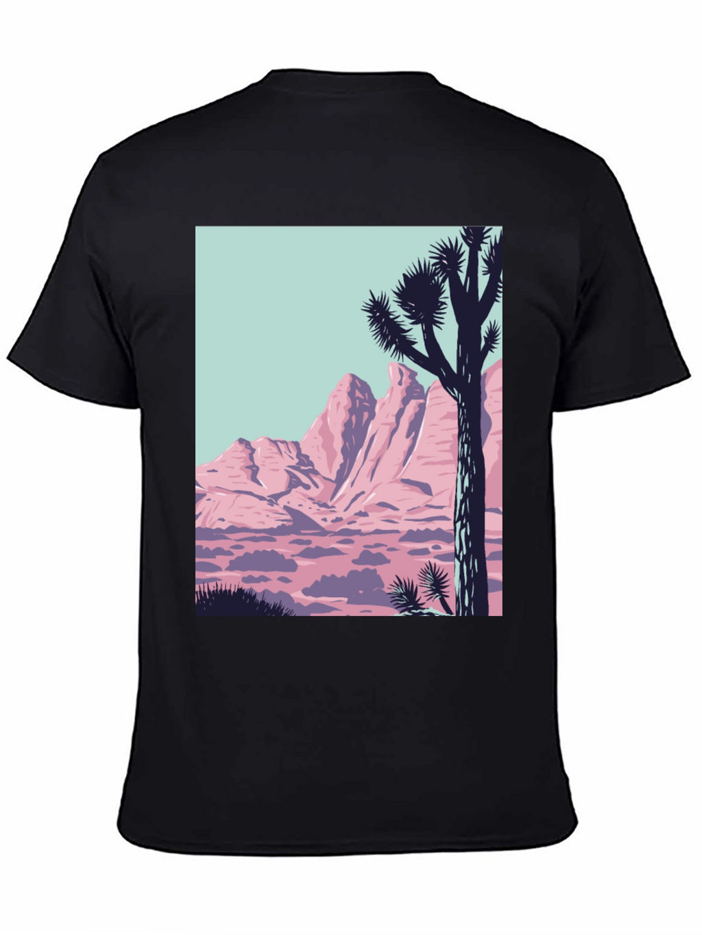 Retro Desert Graphic Tee - Black Crew Neck