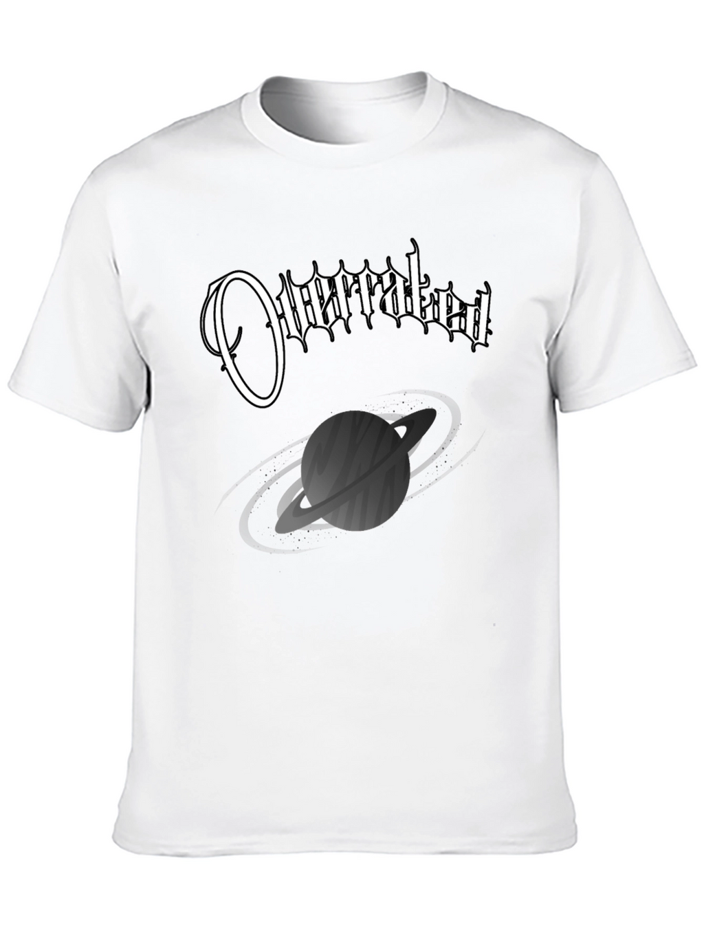 Overrated Saturn Graphic Black T-Shirt