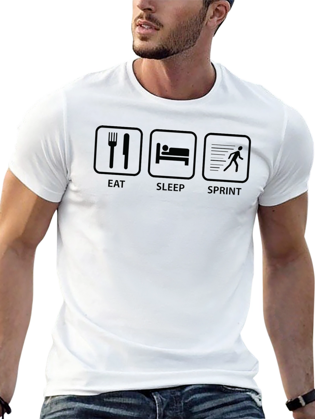 Eat Sleep Sprint Black Graphic Tee