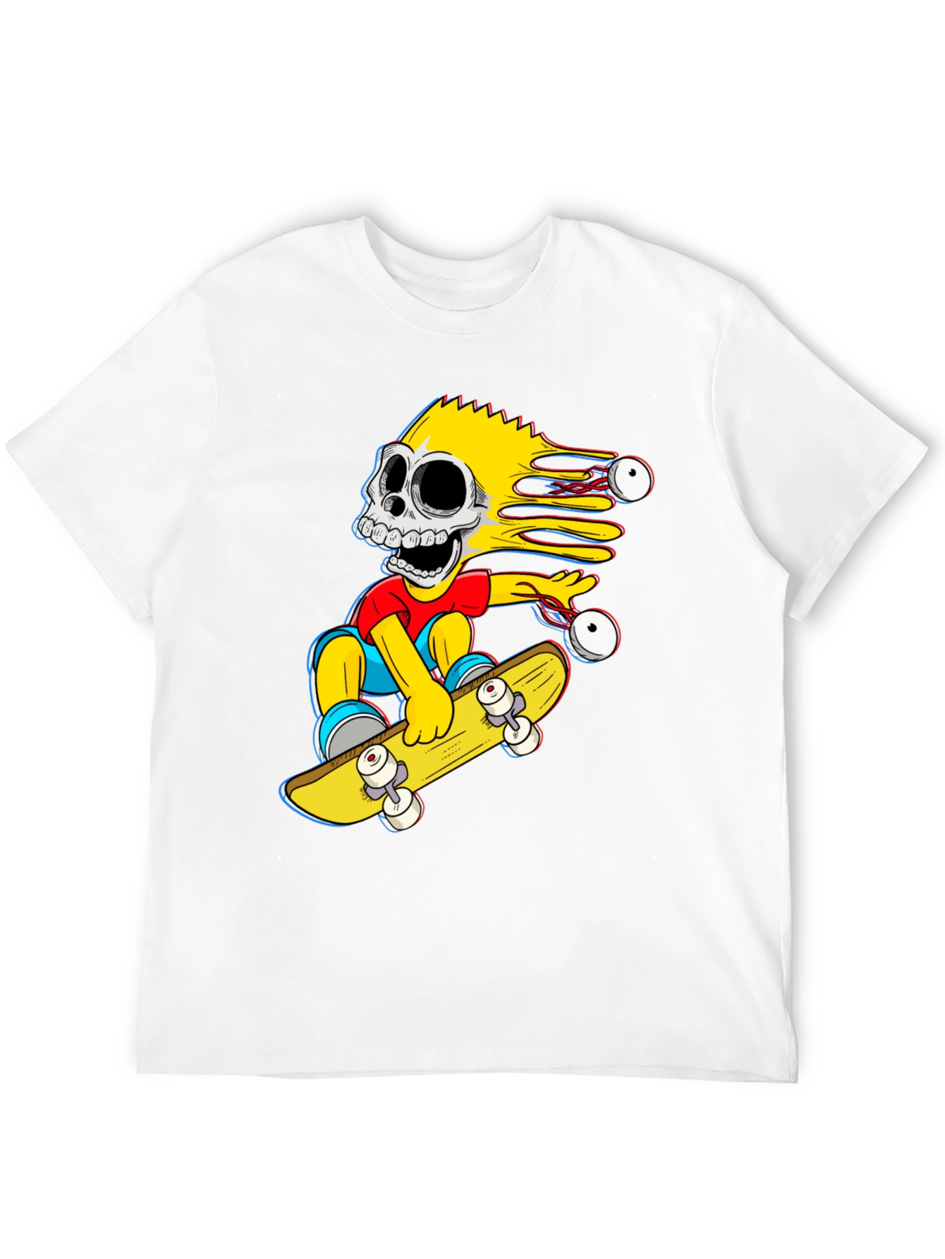Skeleton Bart Simpson Skateboard Graphic Tee