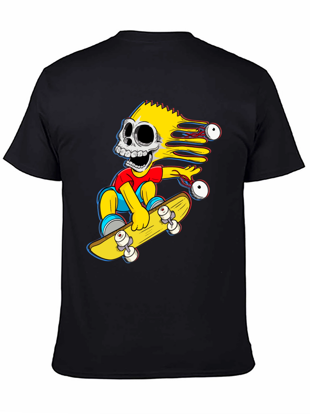 Skeleton Bart Simpson Skateboard Graphic Tee