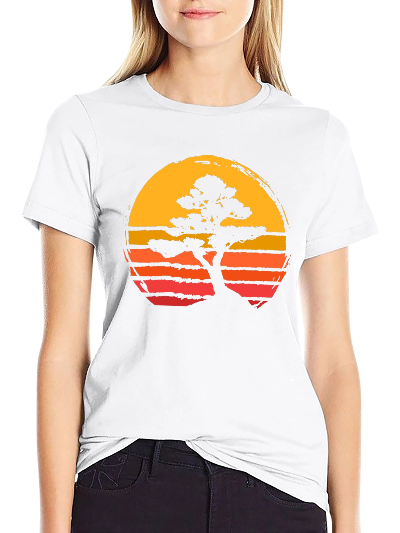 Karate Kid Bonsai Tree Sunset Graphic Tee