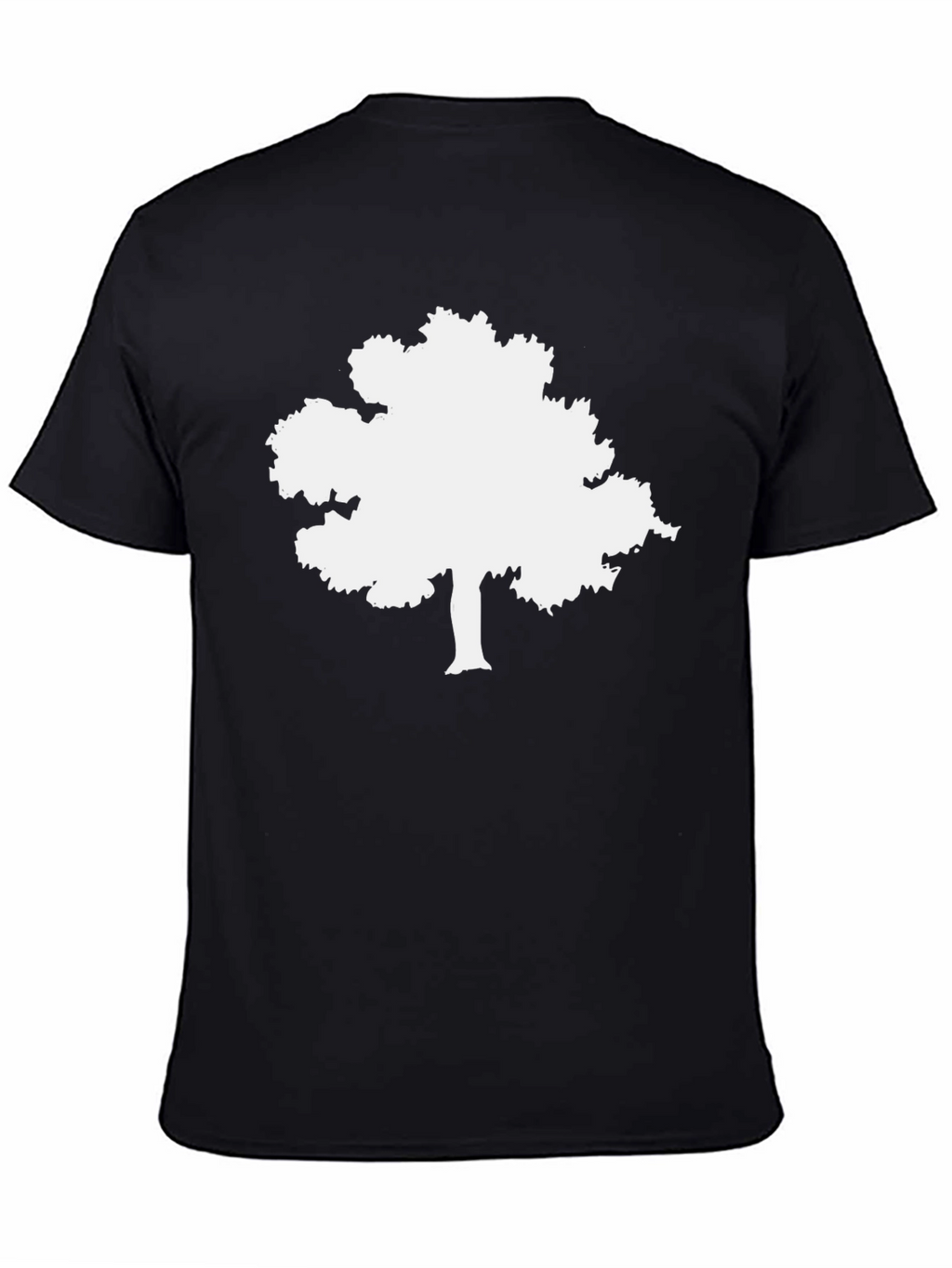 Black T-Shirt with White Tree Graphic