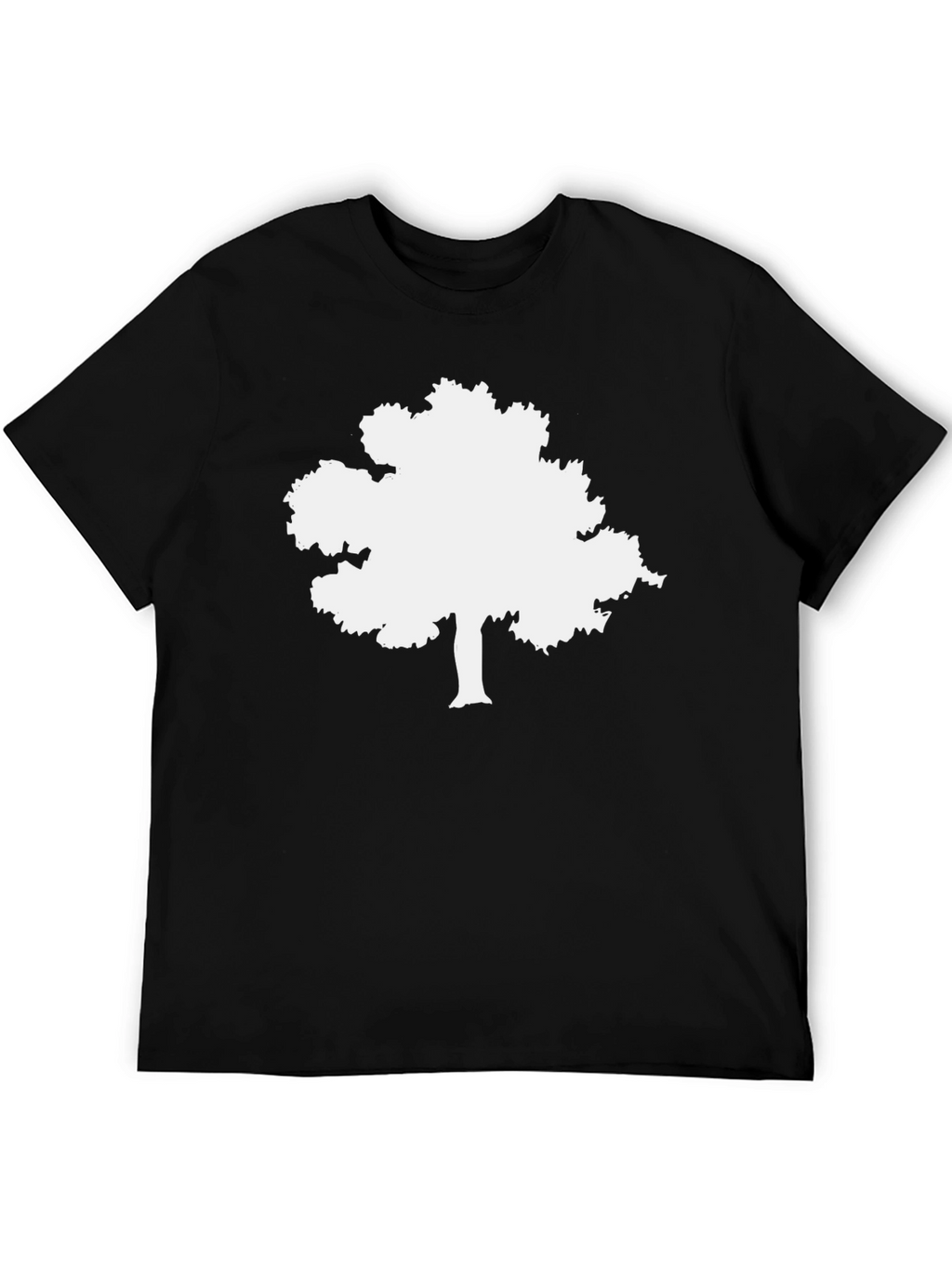 Black T-Shirt with White Tree Graphic
