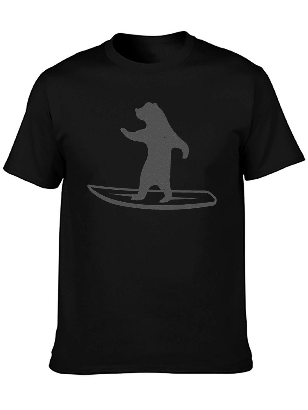 Bear on Surfboard Graphic Tee - Black