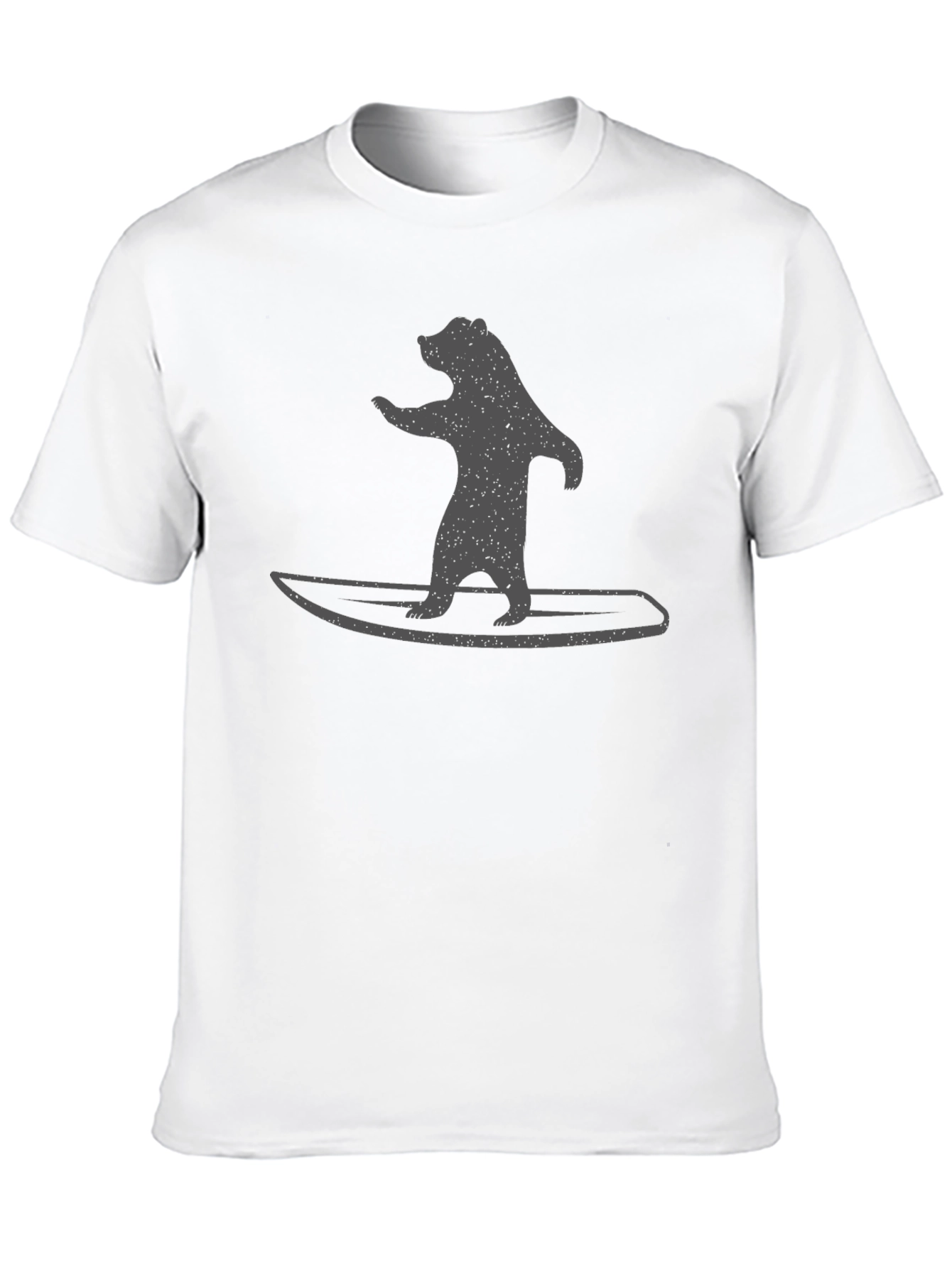 Bear on Surfboard Graphic Tee - Black