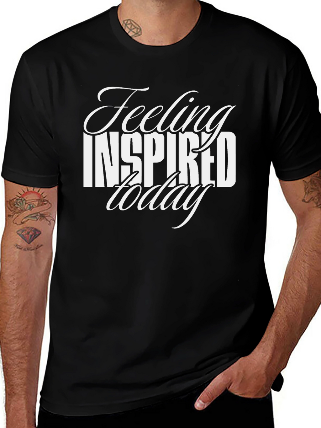 Feeling Inspired Today Black Graphic Tee