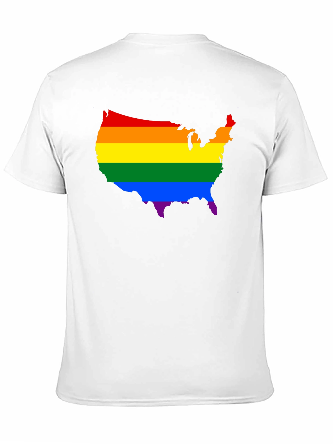Rainbow USA Map Pride T-Shirt