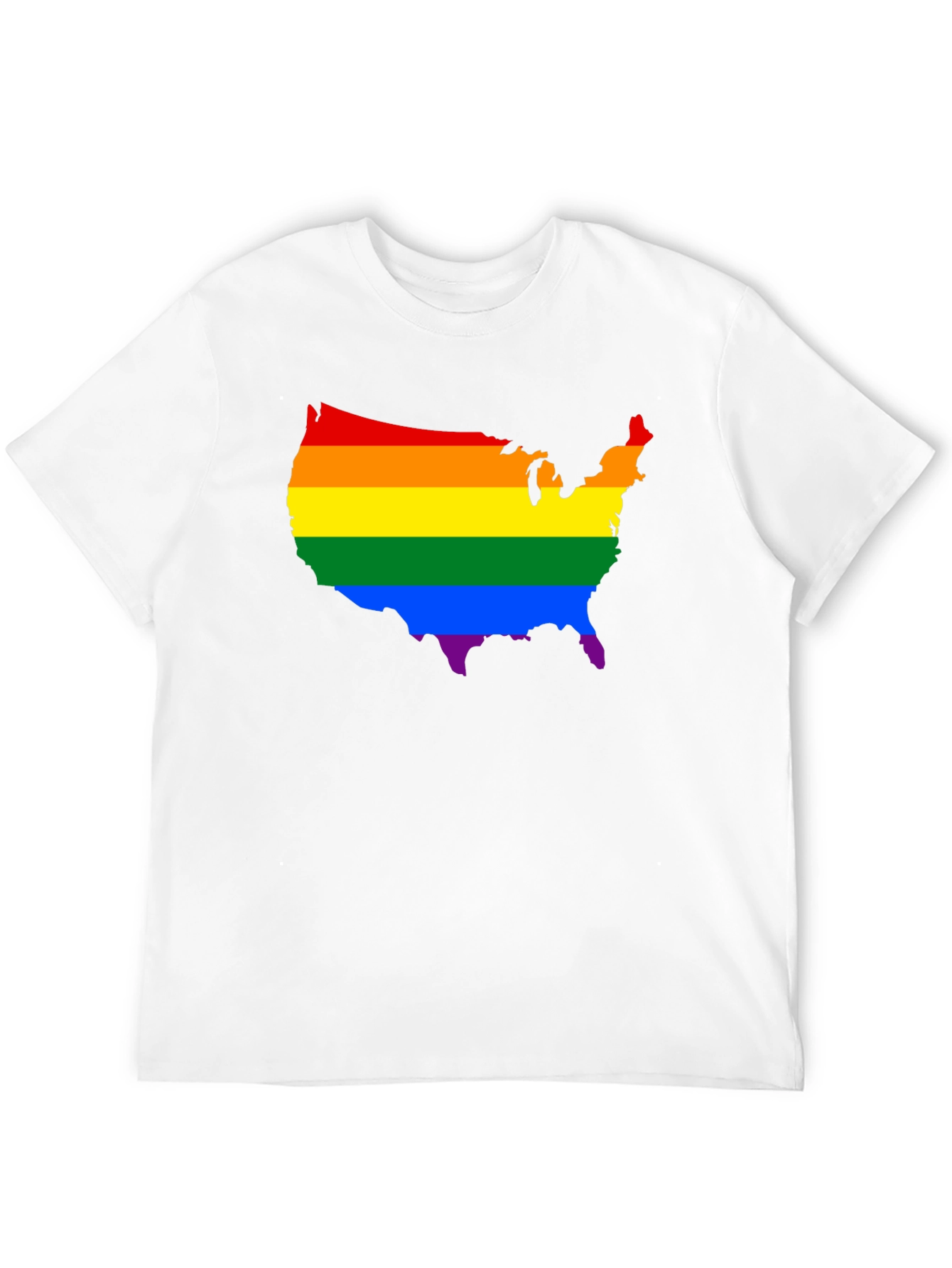 Rainbow USA Map Pride T-Shirt