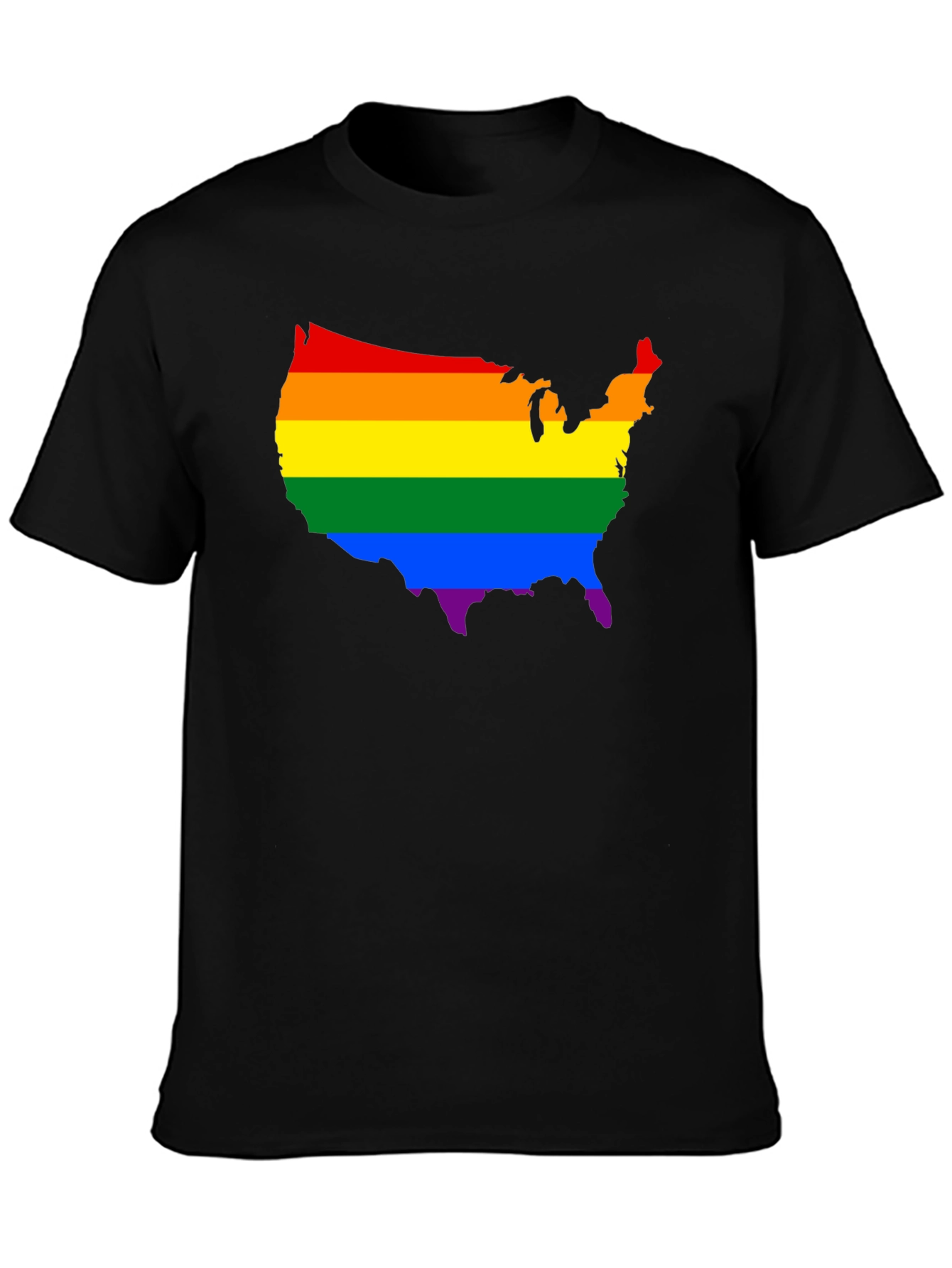 Rainbow USA Map Pride T-Shirt