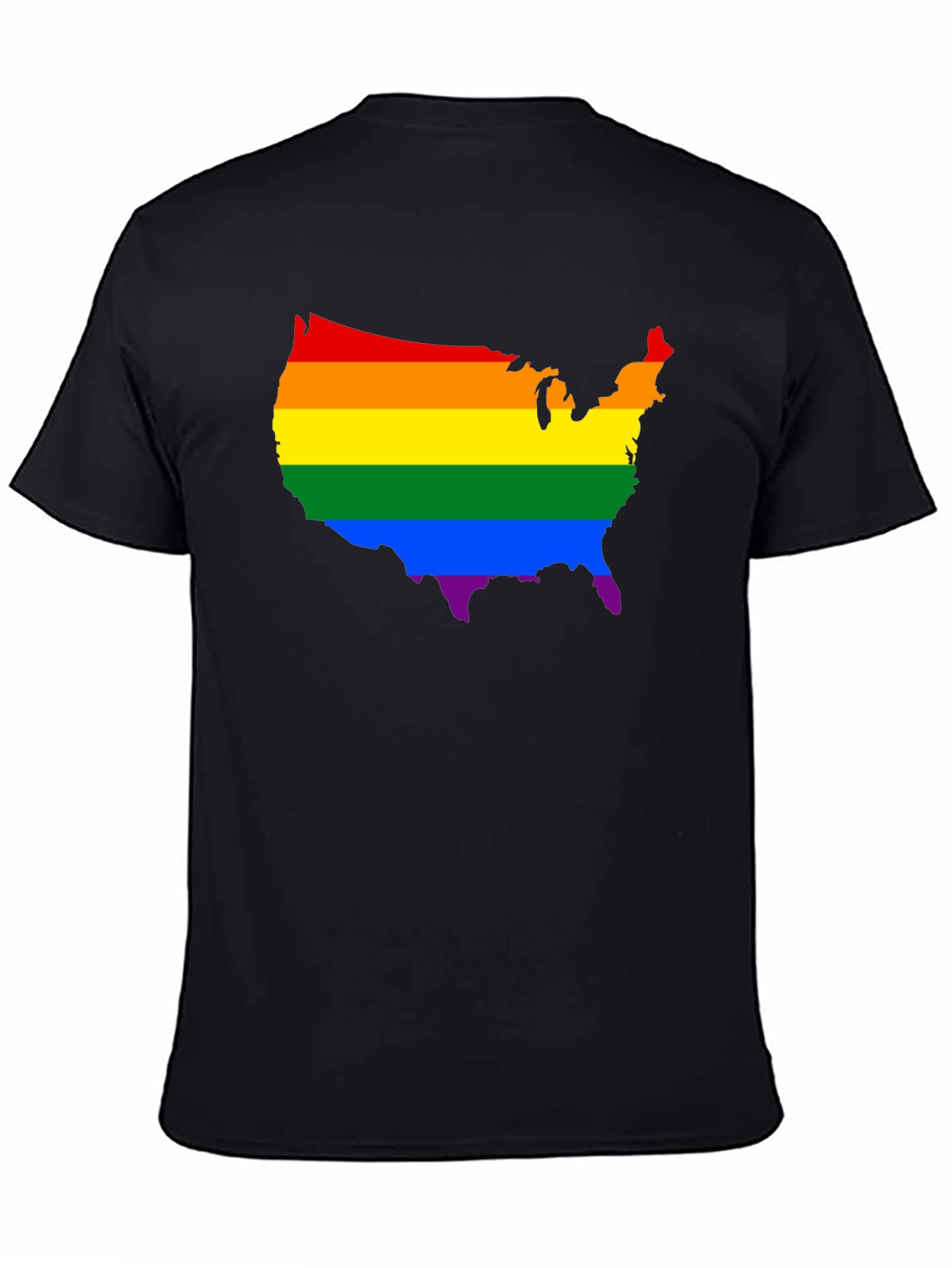 Rainbow USA Map Pride T-Shirt