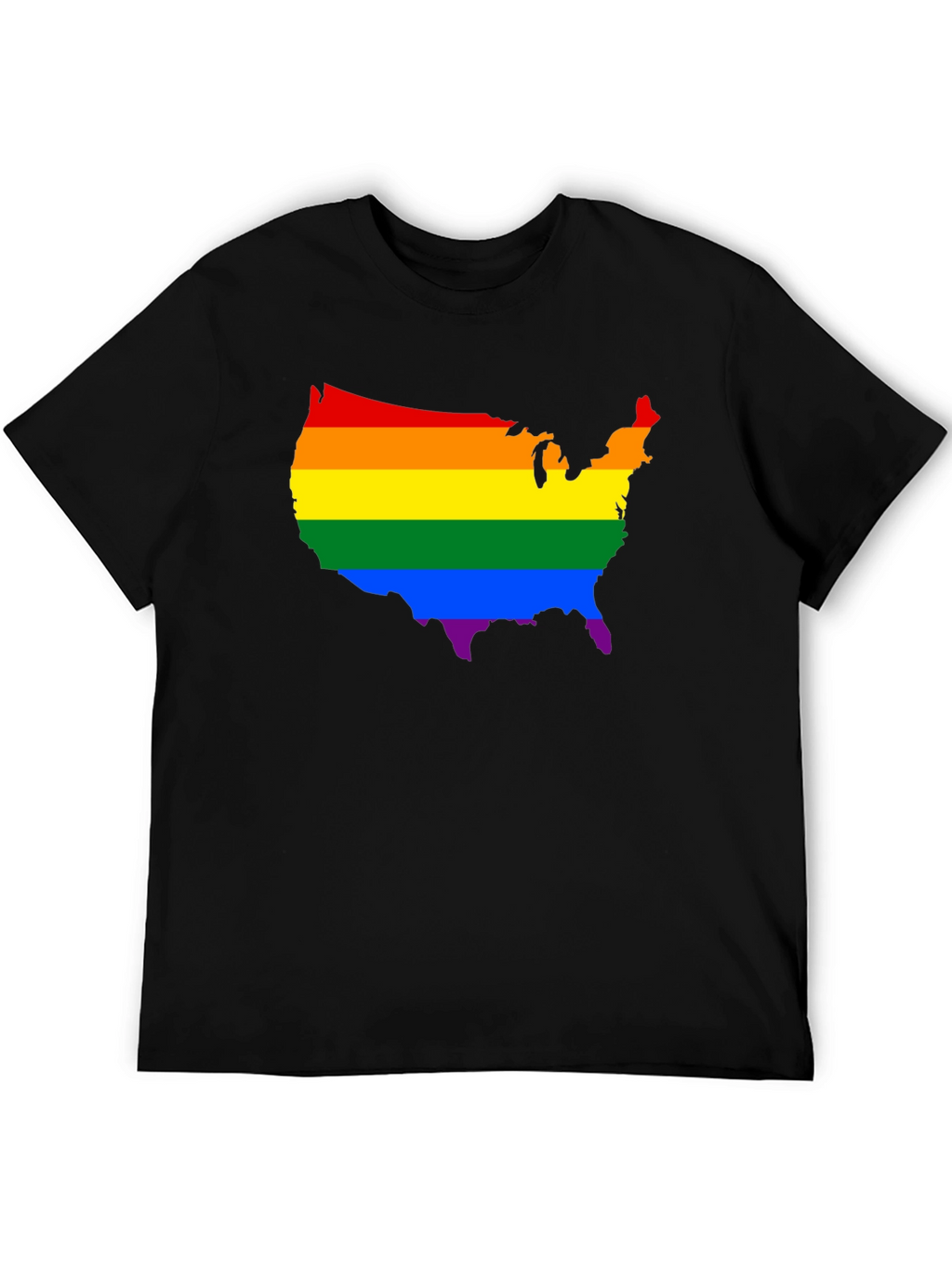 Rainbow USA Map Pride T-Shirt