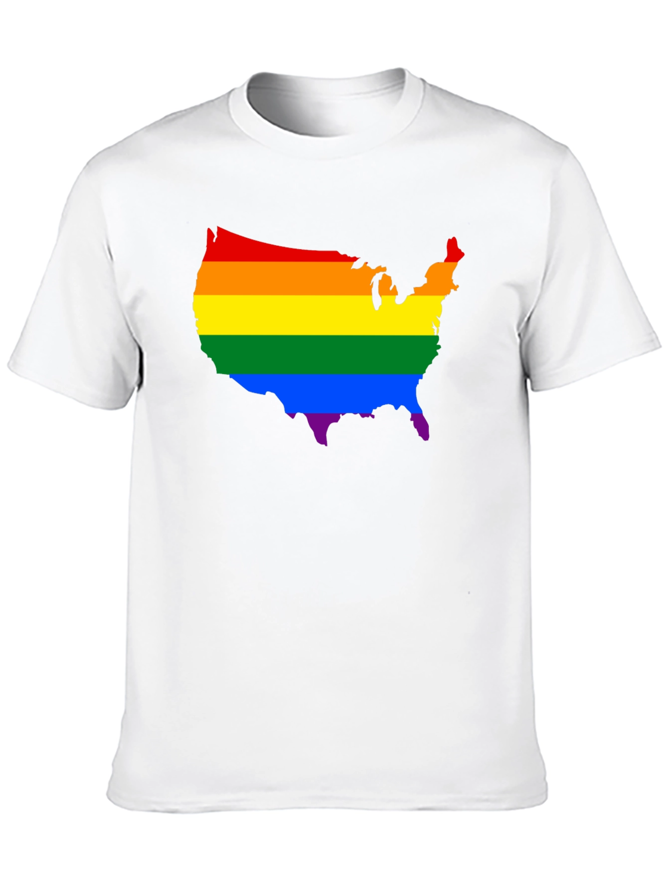 Rainbow USA Map Pride T-Shirt